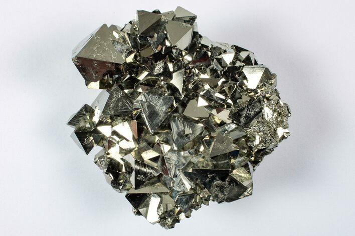 Gleaming Octahedral Pyrite Crystal Cluster - Peru #352339